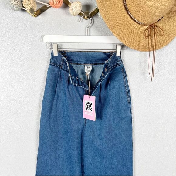 NWT Lucy & Yak Addison Jeans High Waisted Tapered Organic Cotton Jeans Size 24 - Picture 4 of 9